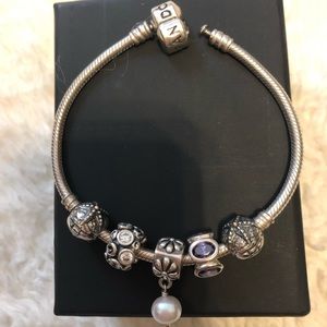 Pandora bracelet with charms